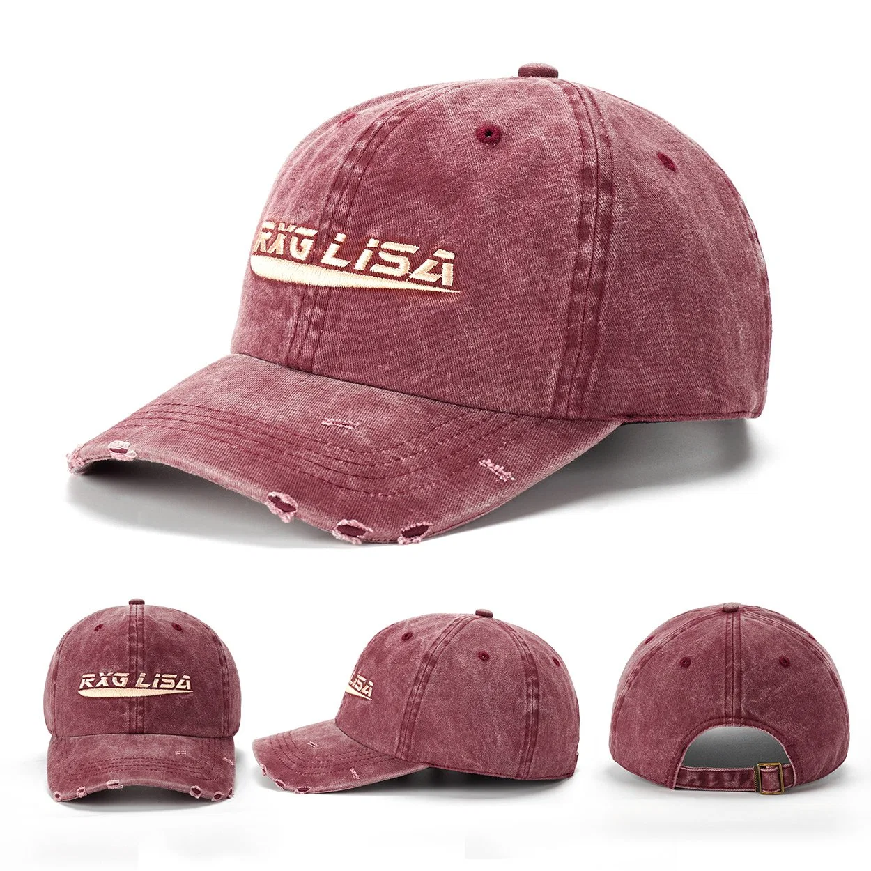 Deportes bordado Cap Unisex angustiados lavado Baseball Hat