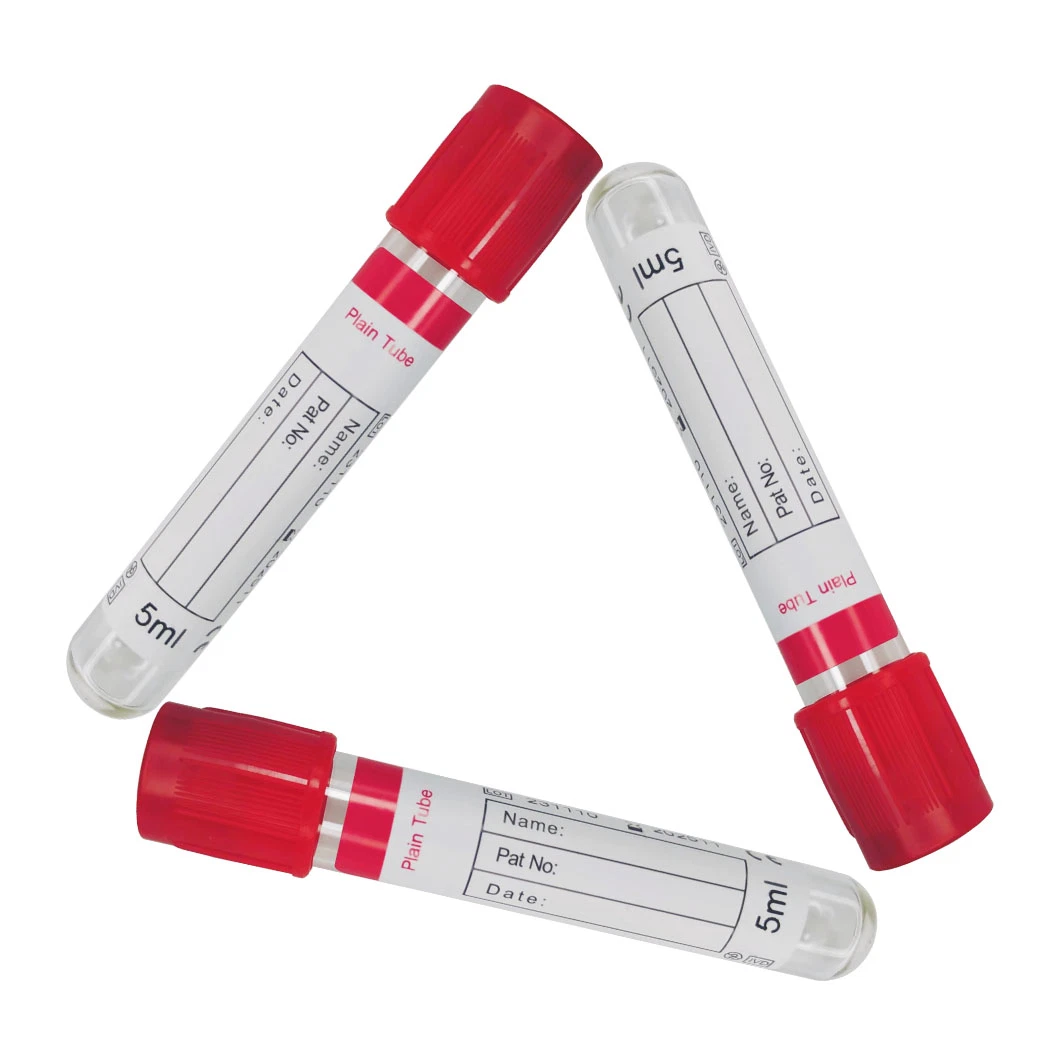 Medical Sterile Red Cap Top Plain Tube Vacuum Blood Collection Tube