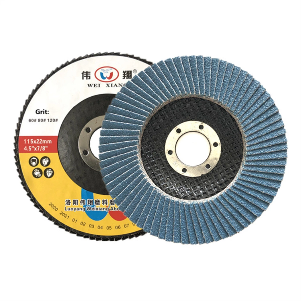 115mm Abrasive Sheet Aluminia Zironia Blue Flap Disc with High quality/High cost performance 