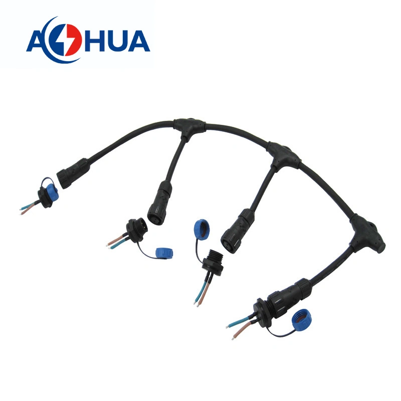 China Hot Sales LED Light Strip T Type Splitter Cable Connector IP 67 2pin 3 Pin 4 Pin 3ways Multiple Branches Cables Connector for Plant Growth Light