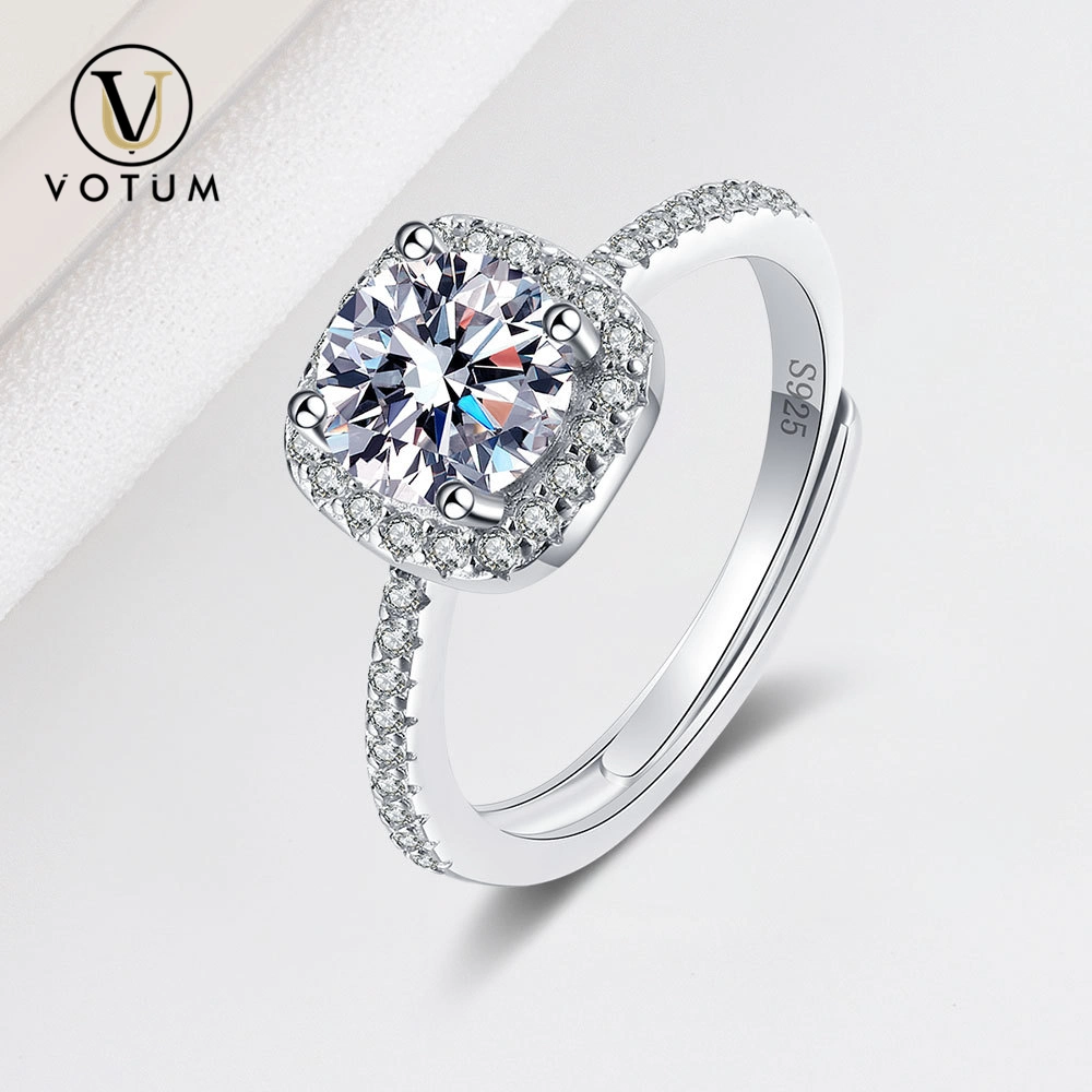 Votum Fashion Mayorista/Proveedor Anillo de Diamante de Moissanita de Color D de Plata de Ley 925 Chapado en Oro de 18K Accesorios para Mujeres Joyería Hecha a Mano Personalizada con Certificado Gra