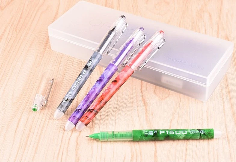 Office Supply Snowhite Roller Pen Quick Dry Quality Logo Pen 6 Colors with marble Design