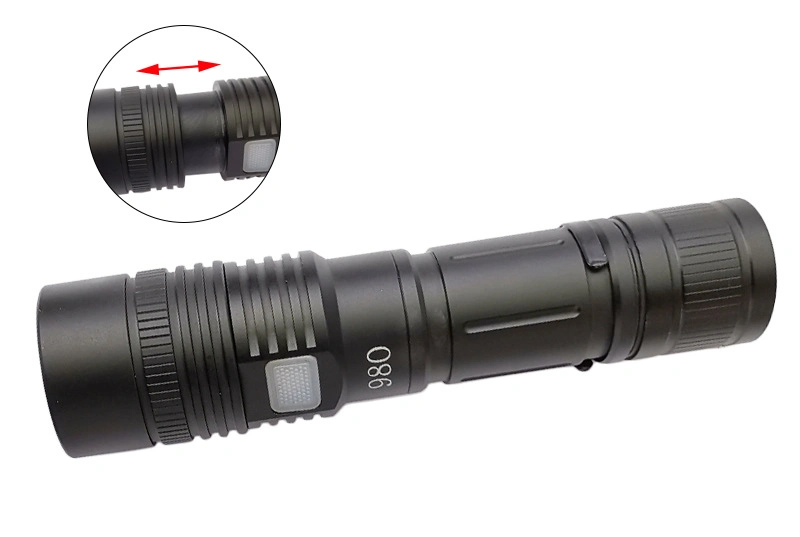 P50 Telescopic Focusing Work Light Outdoor Riding Lighting Mini Aluminum Flashlight