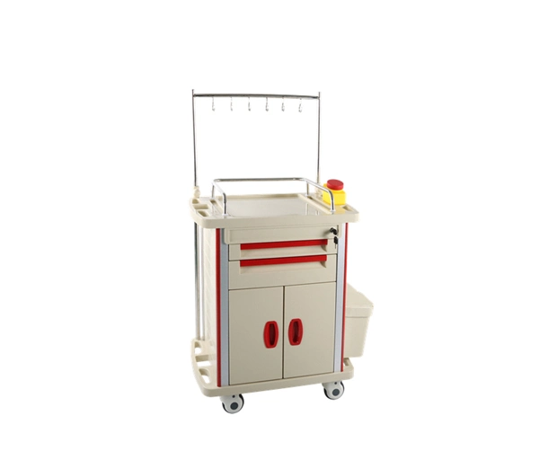 Hospital ABS Clinical Trolley Emergency Cart Medical Trolley Factory Transfusion