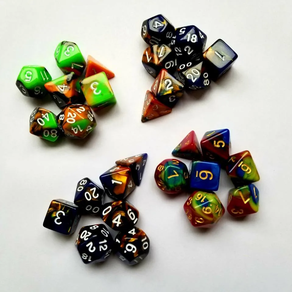 Factory Price New Design Dice Set with Black Drawstring Bag for Board Games