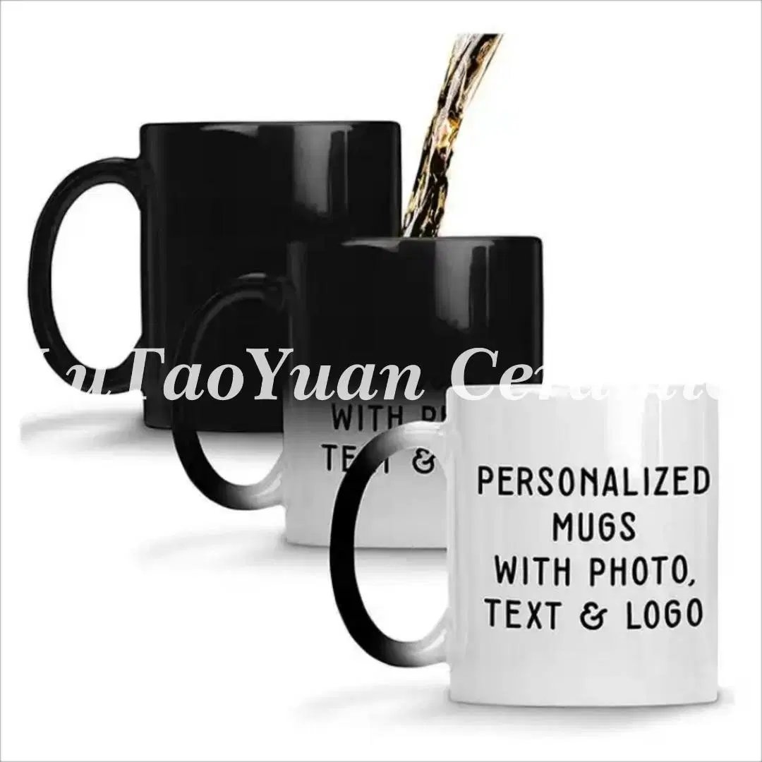 Customize! Magic Mug Change Color Pure Color Ceramic Mug Tableware Pure Glazed Coffee Cup Kitchenware Customized Color/Pattern/Logo/Design/Style/Shape