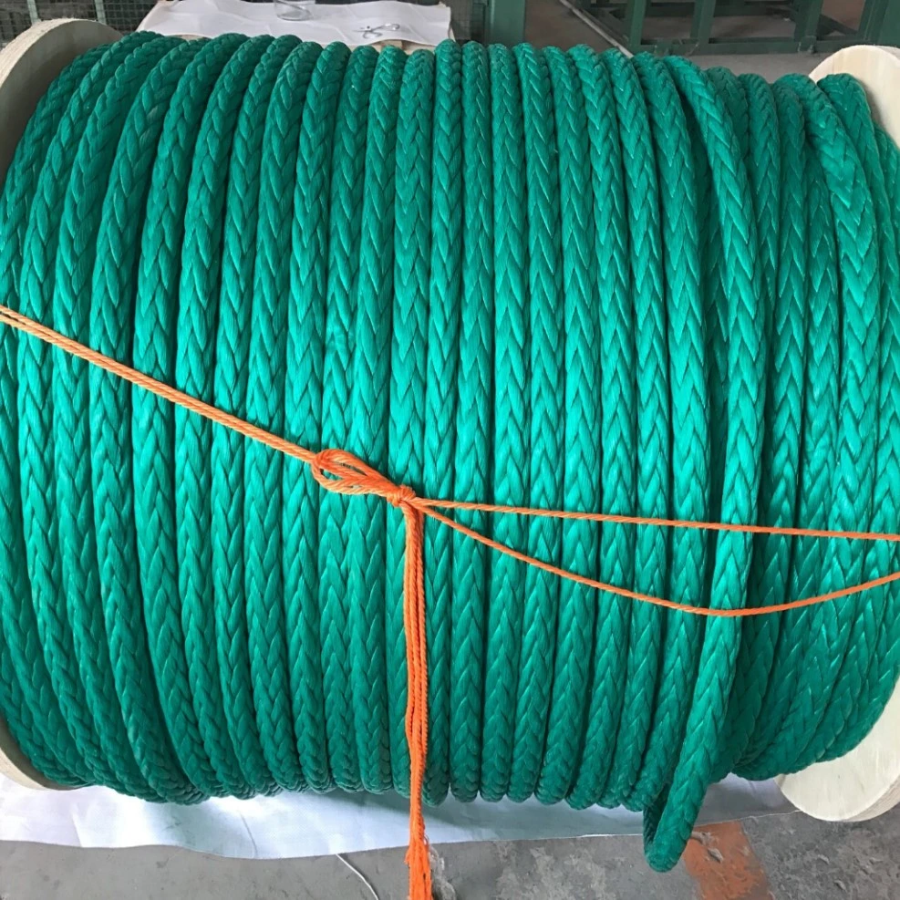 Cubierta de poliéster 12 Strand UHMWPE Hmpe sintético/Marino de la cuerda de remolque para el amarre de la cuerda de malacate Offshore