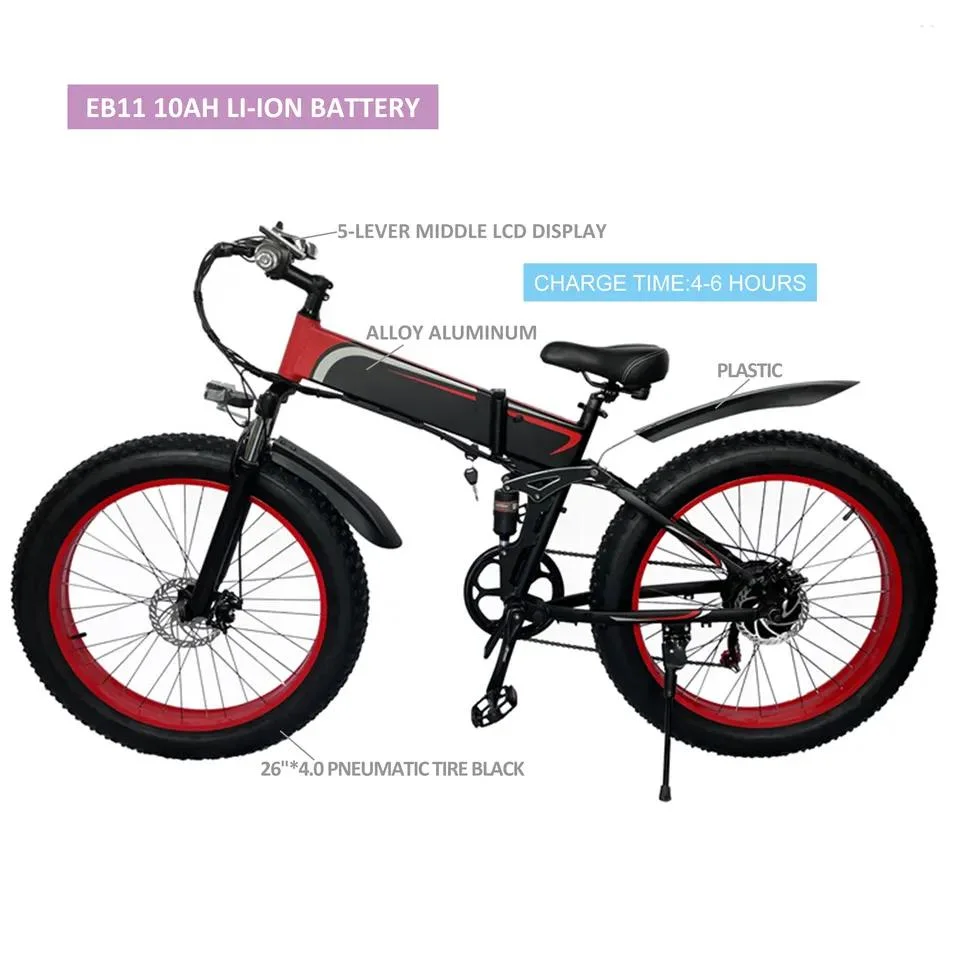 China 48V 500W Electric Bicycle for Sale 10ah 26inch Foldable Custom Ebike