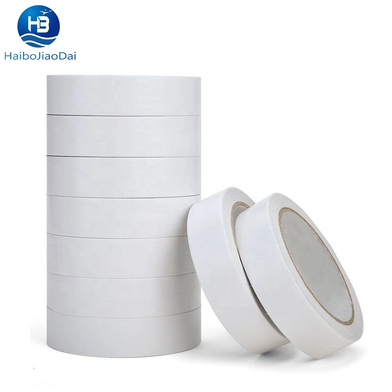 White Release Paper Double Sided Tissue Adhesive Tape for Nameplate Foam Plastic Film Bonding Splicing