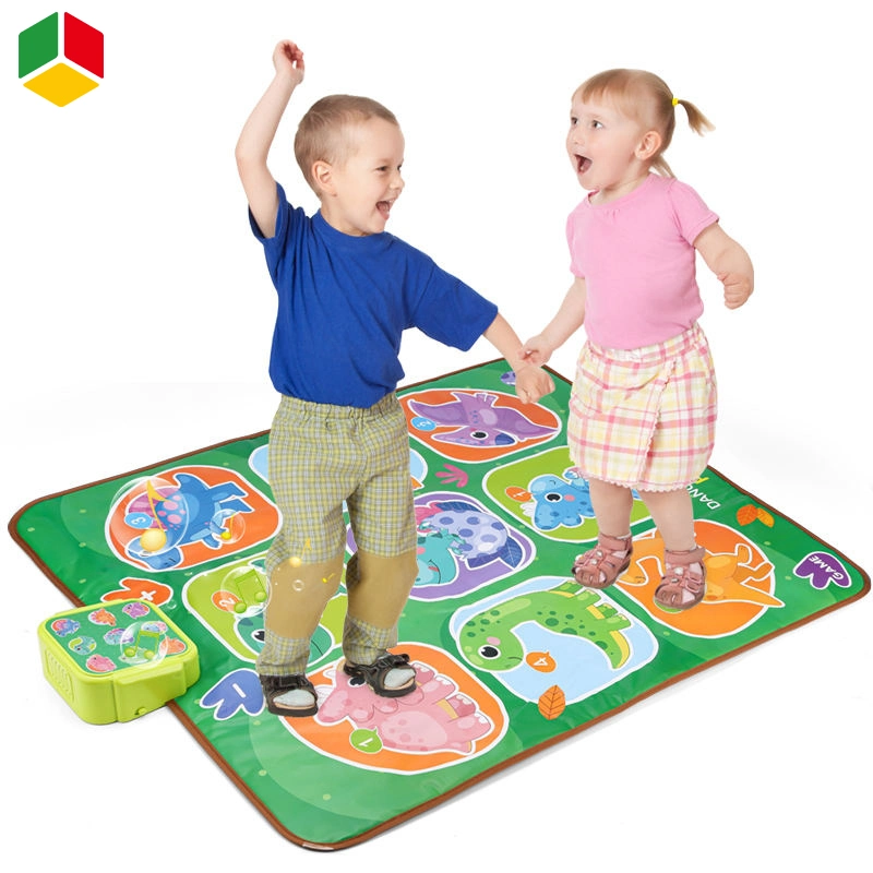 QS New Style Kids Play Mat Toys Baby Products Children Water Proof Folding Dinosaur Blanket Toy Electric Keyboard Musical Cartoon Dance Blanket Toys