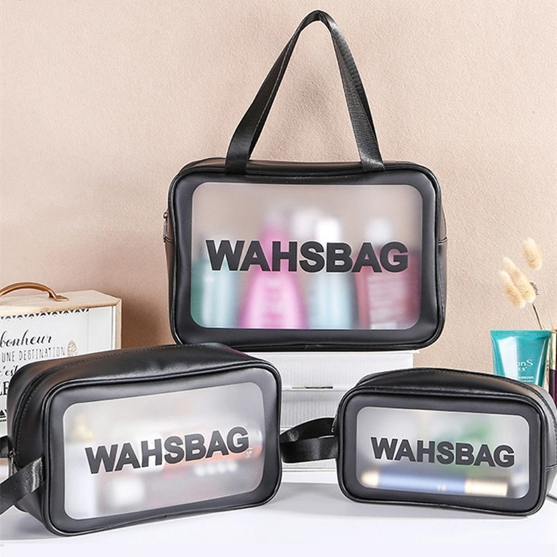 Storage Toiletry Organize Waterproof PVC Travel Cosmetic Portable Bag Transparent Zipper Makeup Storage Bag