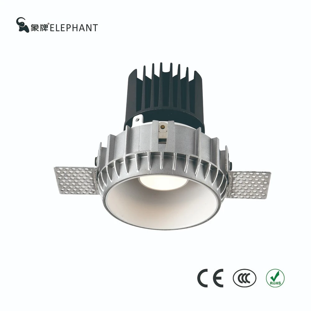 Aluminium Round Lamp Housing LED Downlight Recessed Module Spot Light Fixture GU10 Downlight Frame Trimless Plaster-in Downlight Best for Project