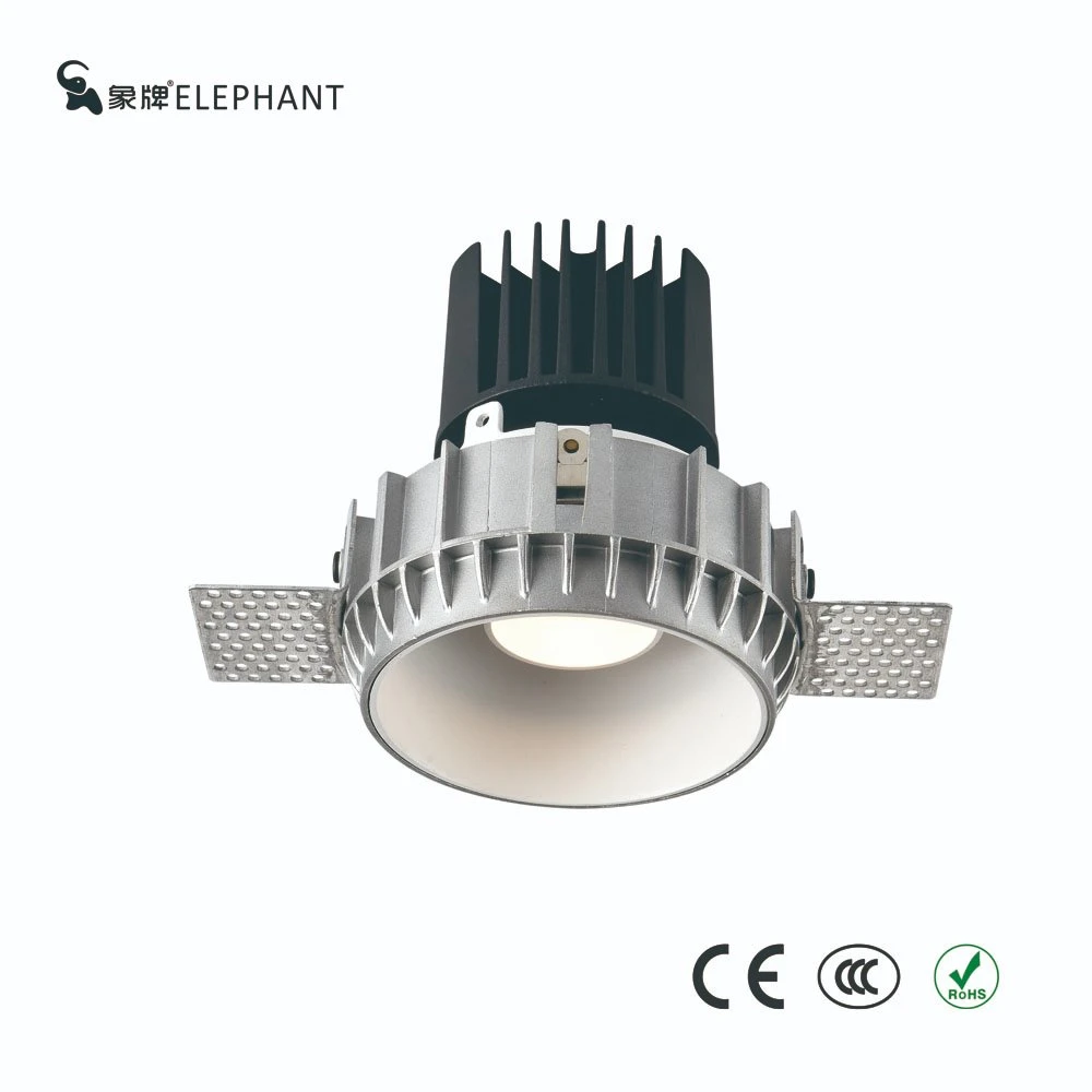 Boîtier de lampe LED rond en aluminium Downlight encastré Spot à lumière du module de fixation du châssis GU10 Downlight Trimless en plâtre Downlight meilleur pour le projet