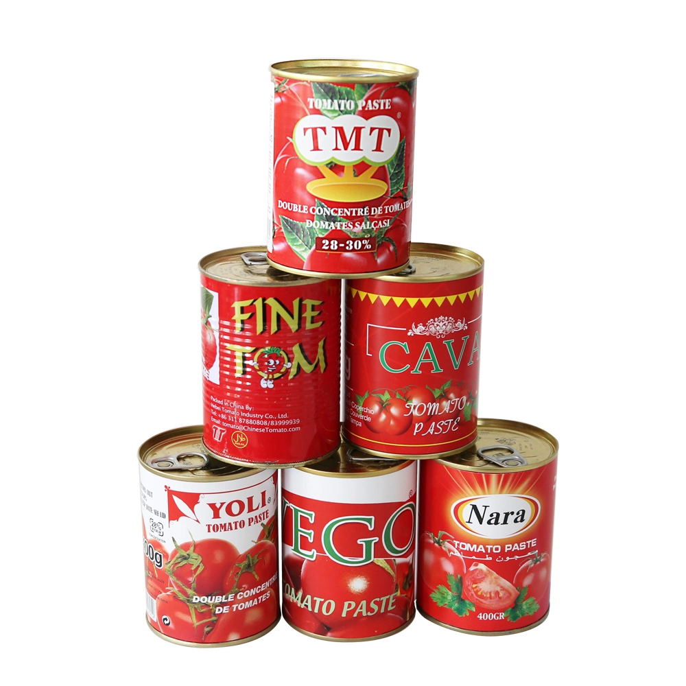 Eo Tin Can Tomato Paste High quality/High cost performance in 70g 210g 400g No Additive in 28-30% Brix