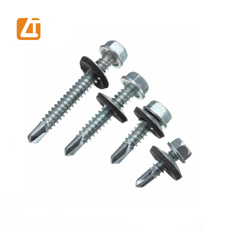 Bright Zinc Plated DIN7504K Hex Head with EPDM Washer Self Drilling Screws