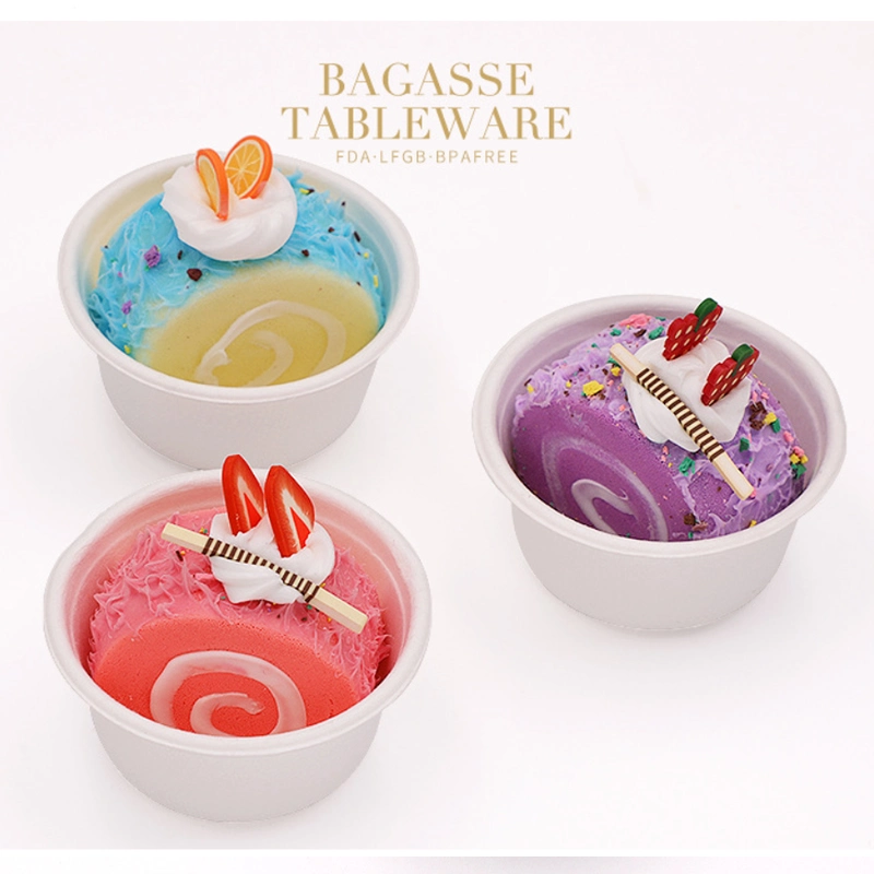 Mini Sauce Cup Sugarcane Bagasse Biodegradable Plate for Party Disposable Pulp Paper Cup with Lid