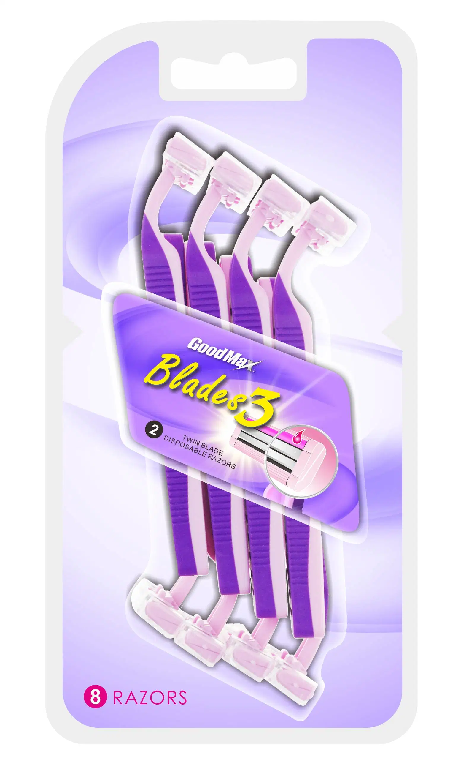 Popular Twin Blades Disposable Shaving Razor (8PCS/card)