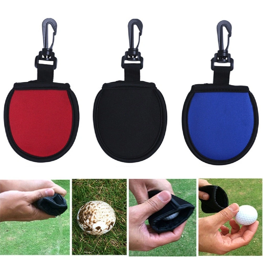 Portable Golf Ball Pouch Pocket Washer Towel Golf Ball High quality/High cost performance  Neoprene with Clip Bl18277