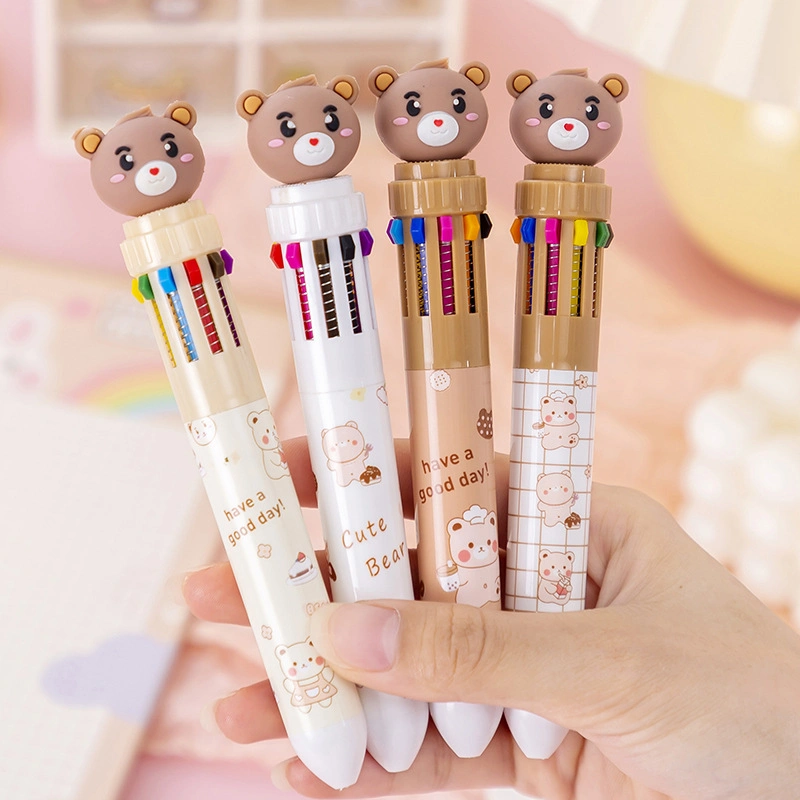 Wholesale Cute Bear First Ten Color Color Ball Pen Gel Pen