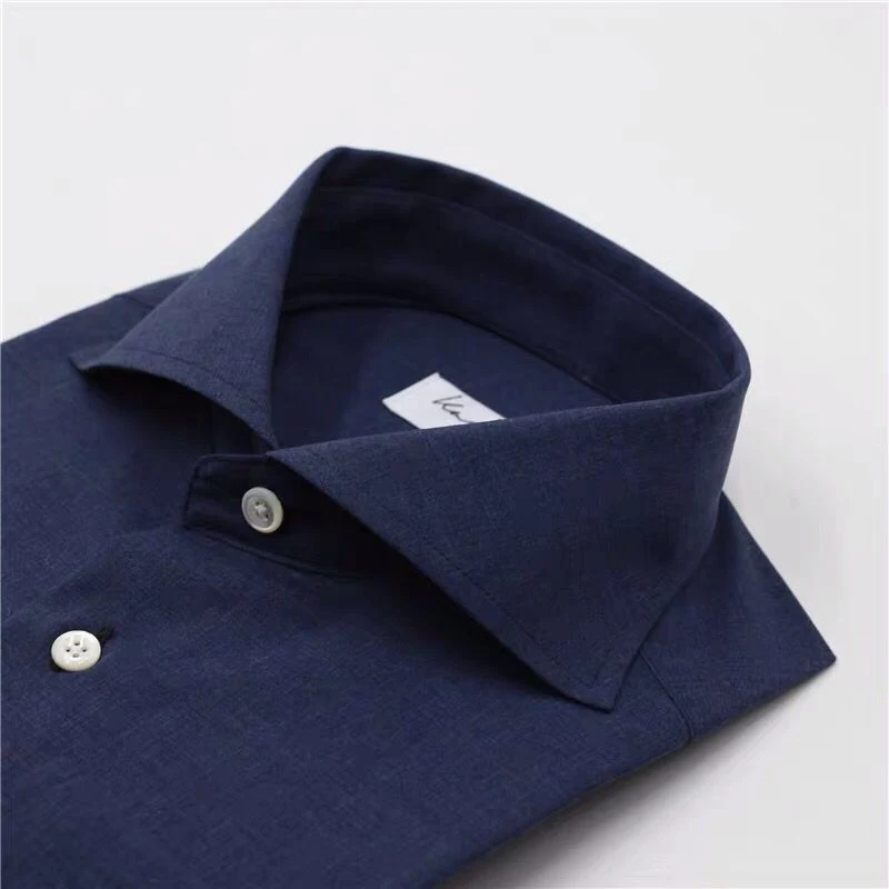 Cotton Round Neck Customized Cheap Custom Dress Bespoke Men Business Shirts Shirt