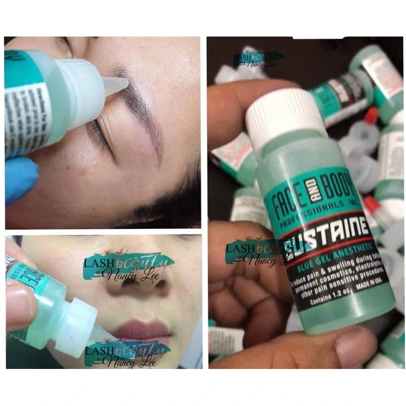 Tattoo Mayorista/Proveedor durante el procedimiento Midway 35ml 1,2oz Sustaine Gel Azul Reducir el dolor hinchazón Detener sangrado Lidocaína Numb adormecer anestésico tópico Gel Sustaine