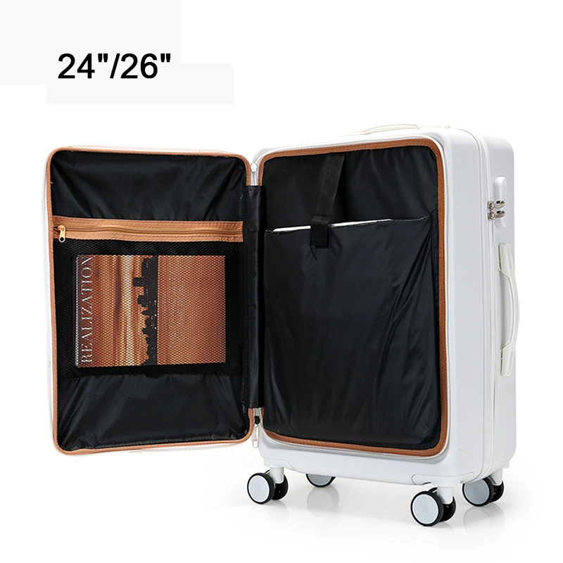 New Design Business Luggage with Front Open ABS Zipper Suitcase