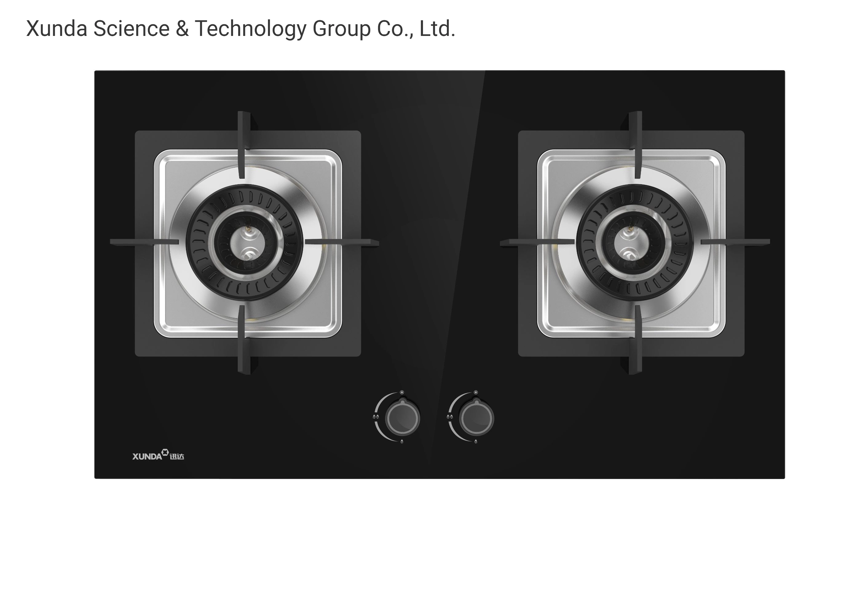 Xunda High Standard 2 Burner Inner بنيت في Gas Hob موقد طهو بالزجاج المقسّى