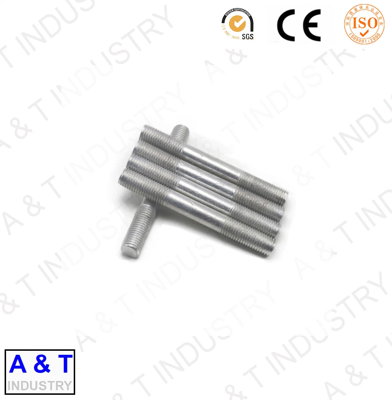 Galvanized Carbon Steel Double End Stud Bolt M10 M16 M20