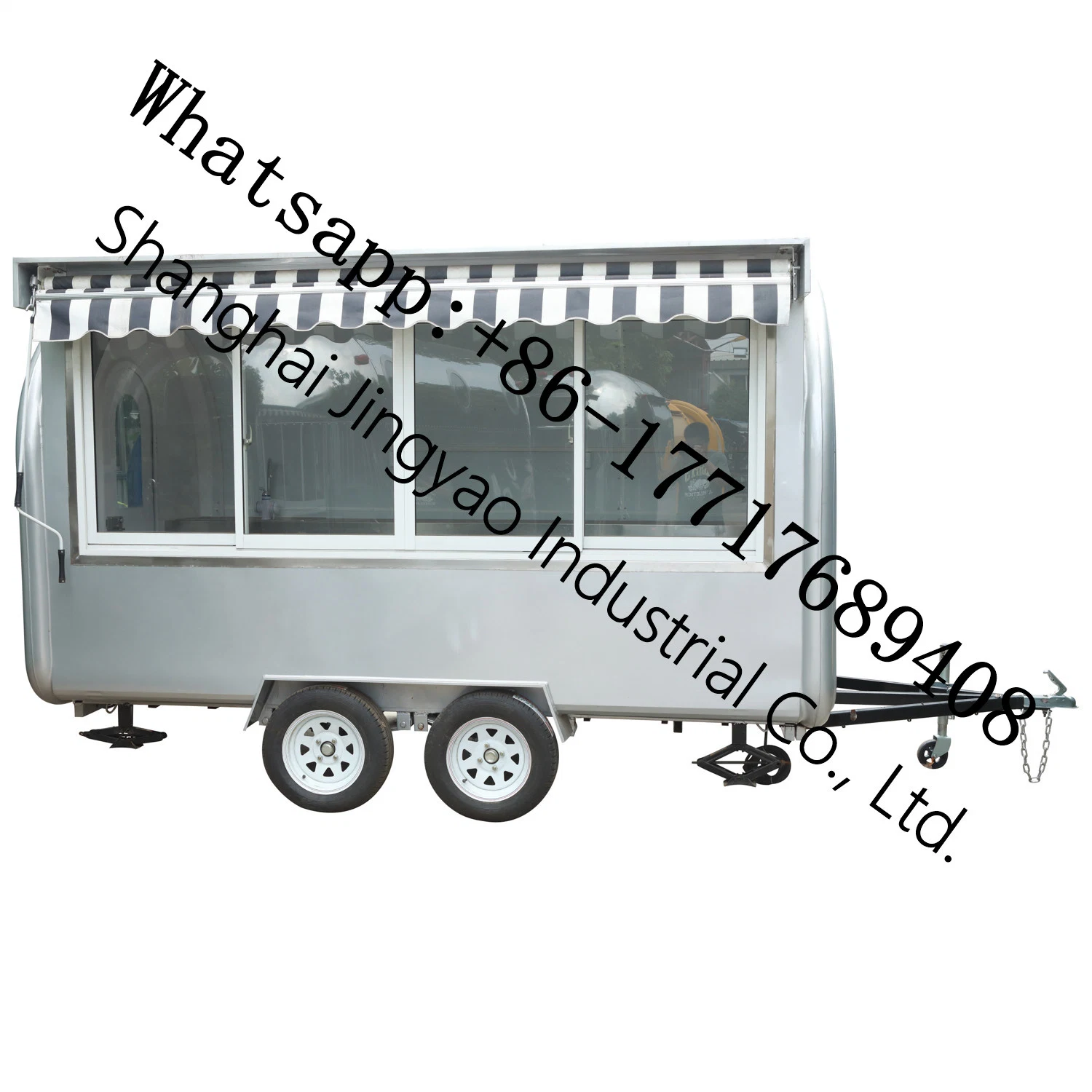 Stainless Steel Mobile Food Cart Trailer Square Service Food Truck Hot Food Trailer Fast Food Vending Truck Food Cart Trailer for Sale