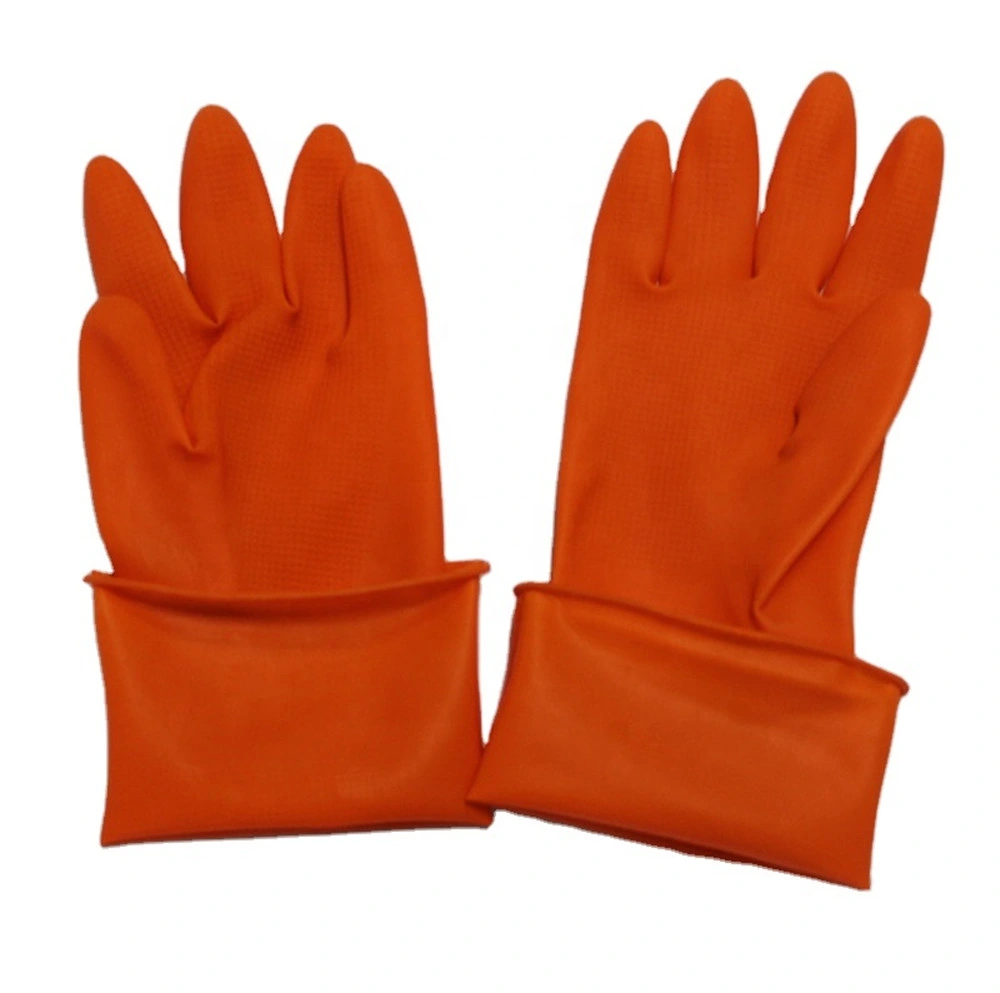 Orange Rubber Household Gloves