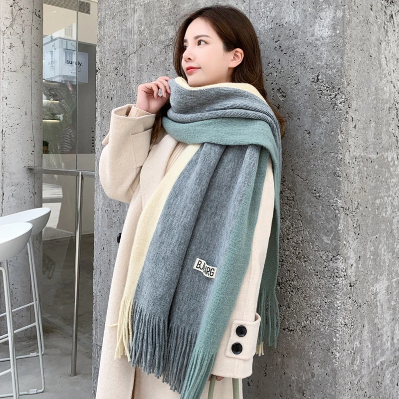 Double Color Style Fashion High quality/High cost performance  Apparel Soft Warm Winter Cashmere Lady Scarf