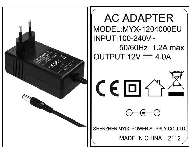 Transformador compacto de 12 V 2A para controladores e ecrãs LED