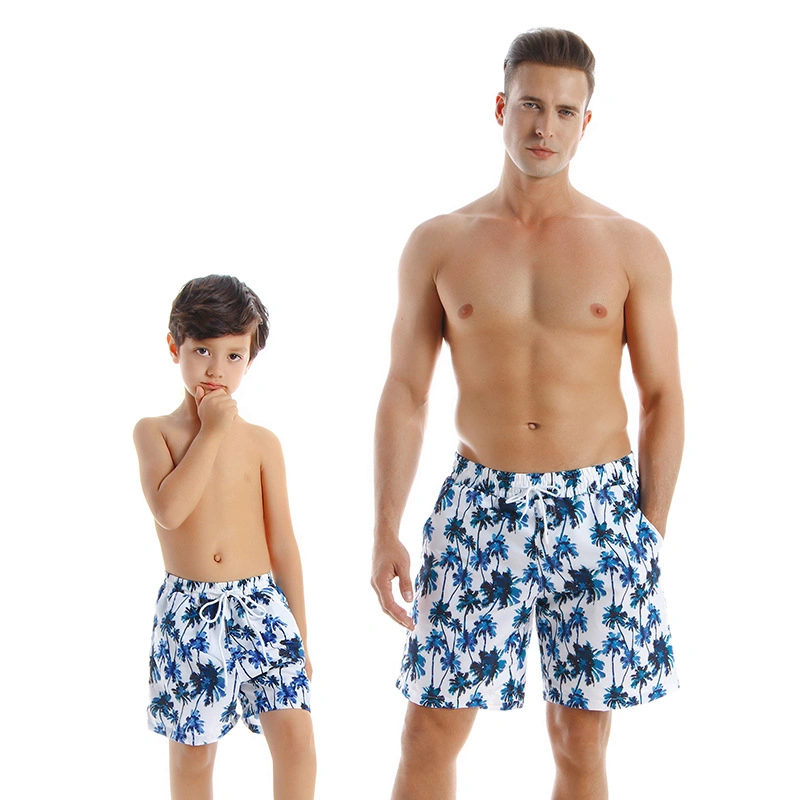 Полиэстер напечатано пляжную отец и сын совпадающих одежды плата коротких замыканий на Man