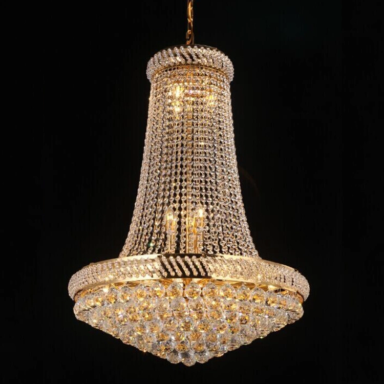 Modern Chandelier Luxury K9 Crystal Ceiling Light Golden Luxury Pendant Fixture Hanging Lamp for Hallway Hotel