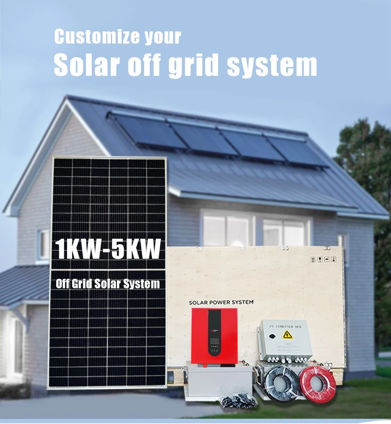 Complete 3500watt Hybrid All in One off Grid 1kw Solar Energy System 5000W Kit for Home Roof