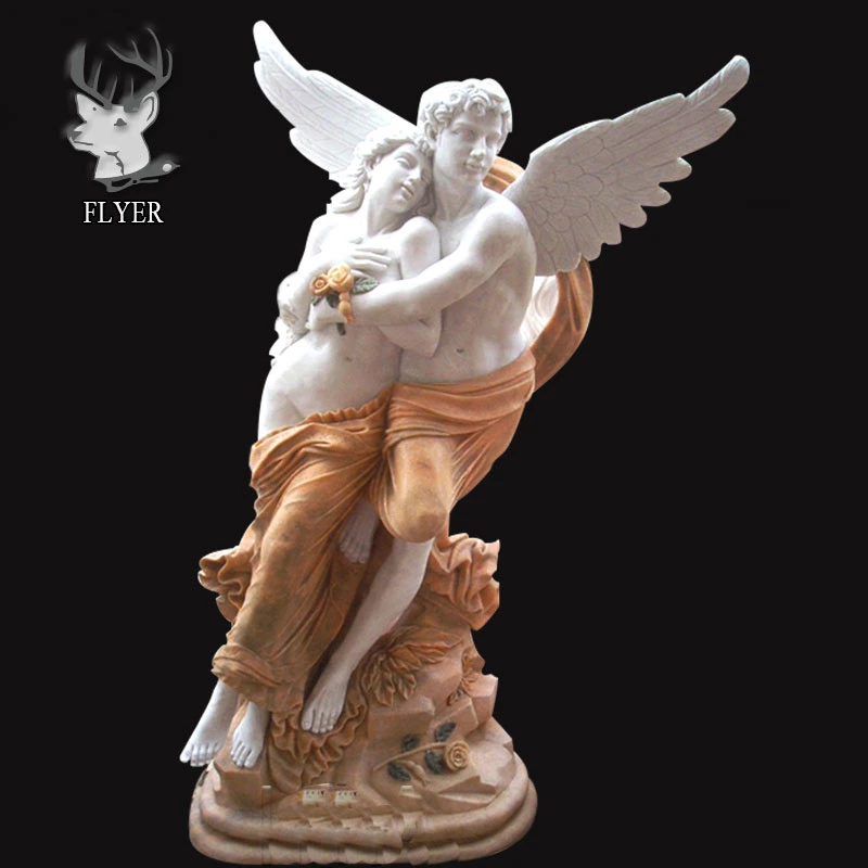 Outdoor Park Stein Figur Statue Lebensgröße White Marble Love Amor-Statue