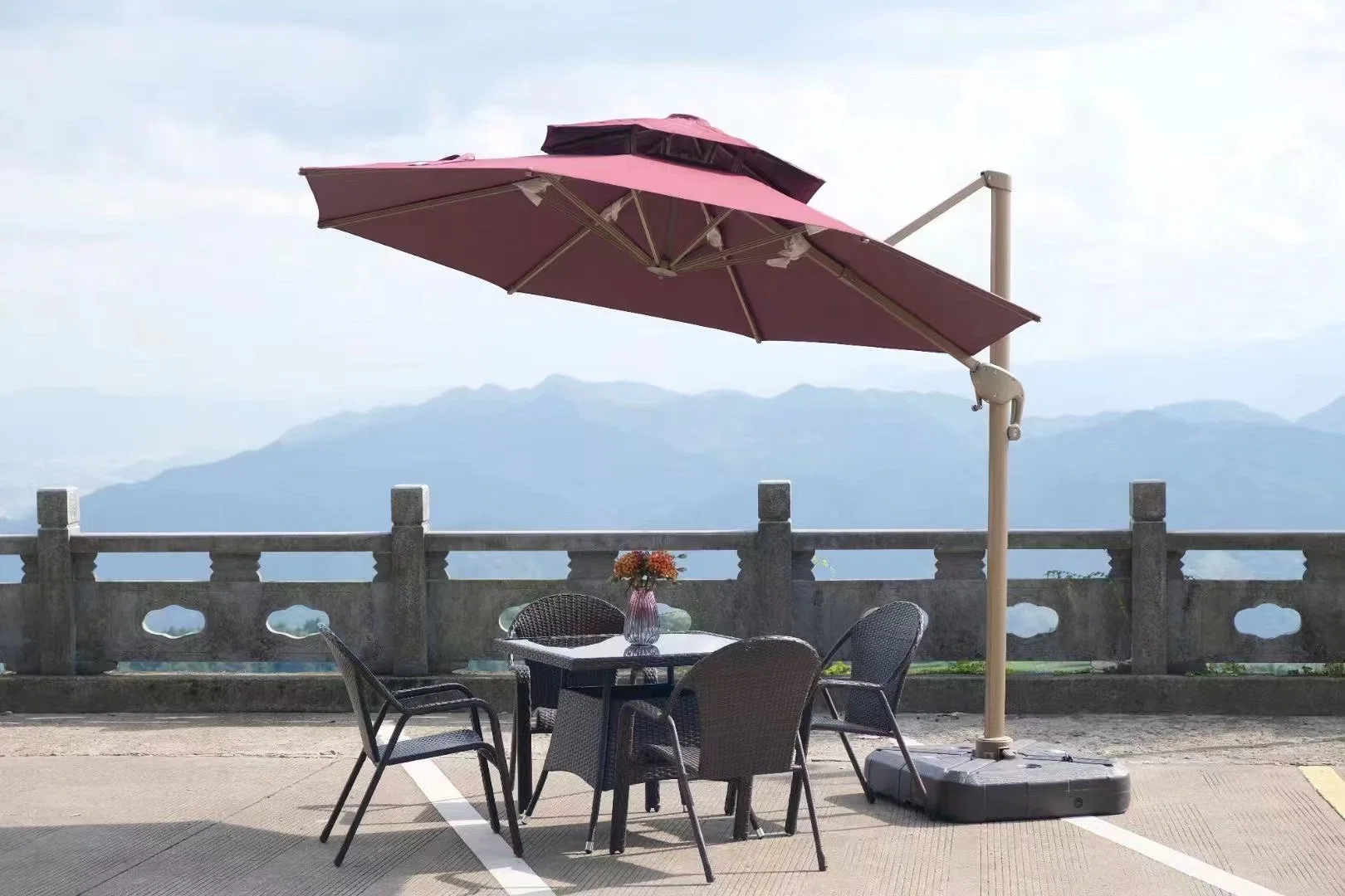 Aluminium Outdoor Furniture Umbrella Outdoor Parasol Large Roman Umbrella