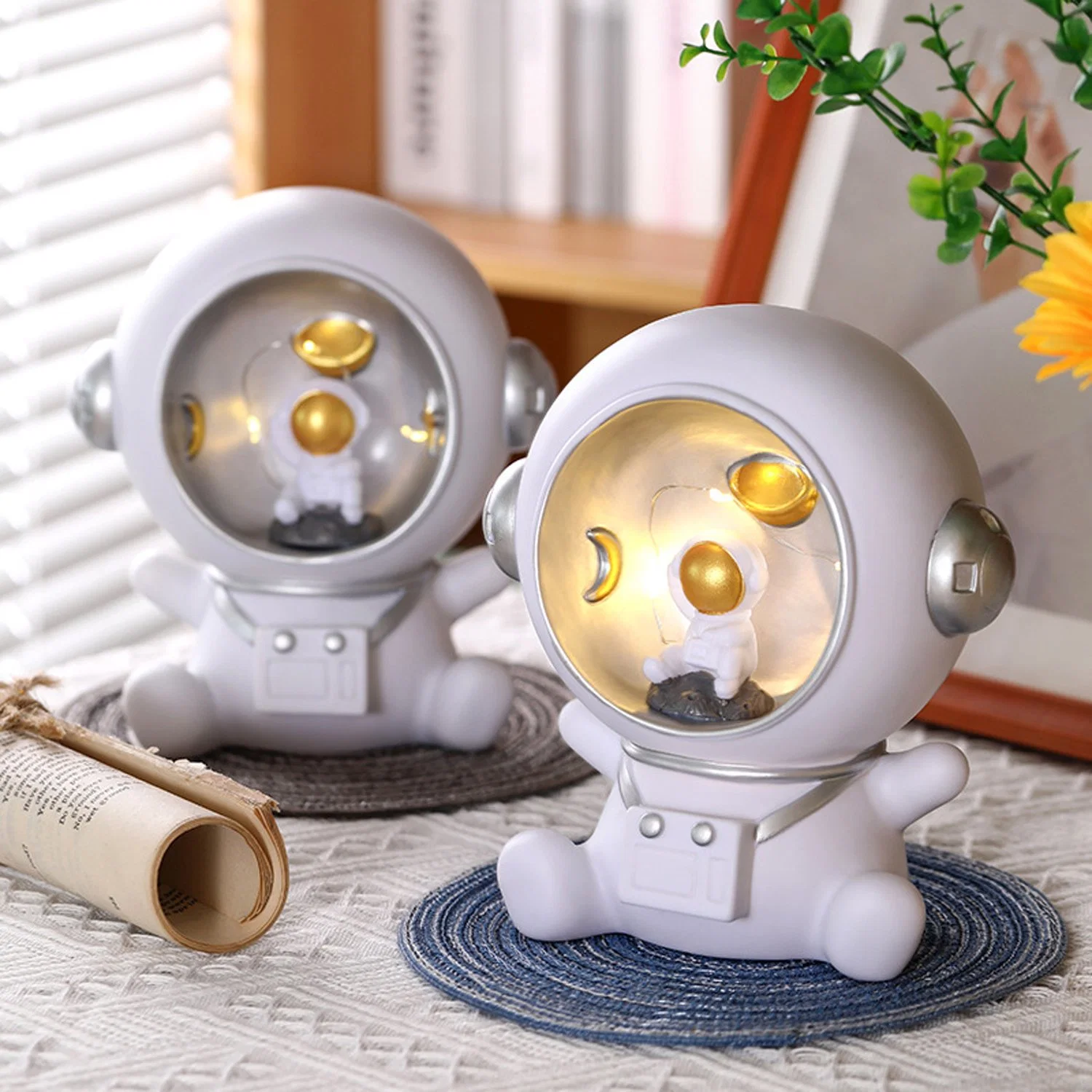 Kids Astronaut Night Light Safe Cash Box Piggy Bank Money Boxes