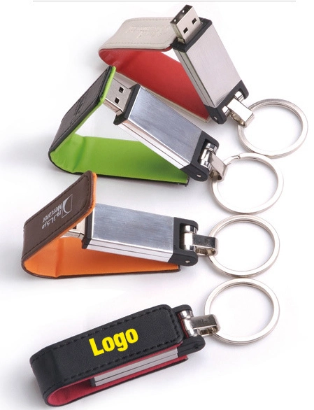 Hotsale Luxury USB Flash Drive, Embossed Logo Leather USB, Promotional Gift USB