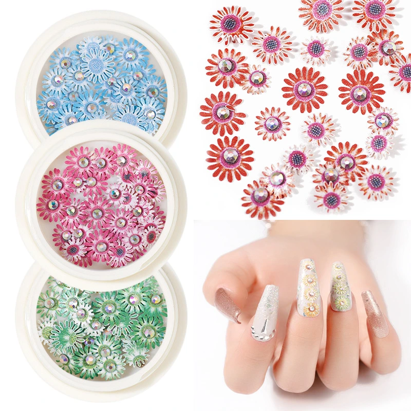 El Crisantemo forma colorida Nail Art Sticker