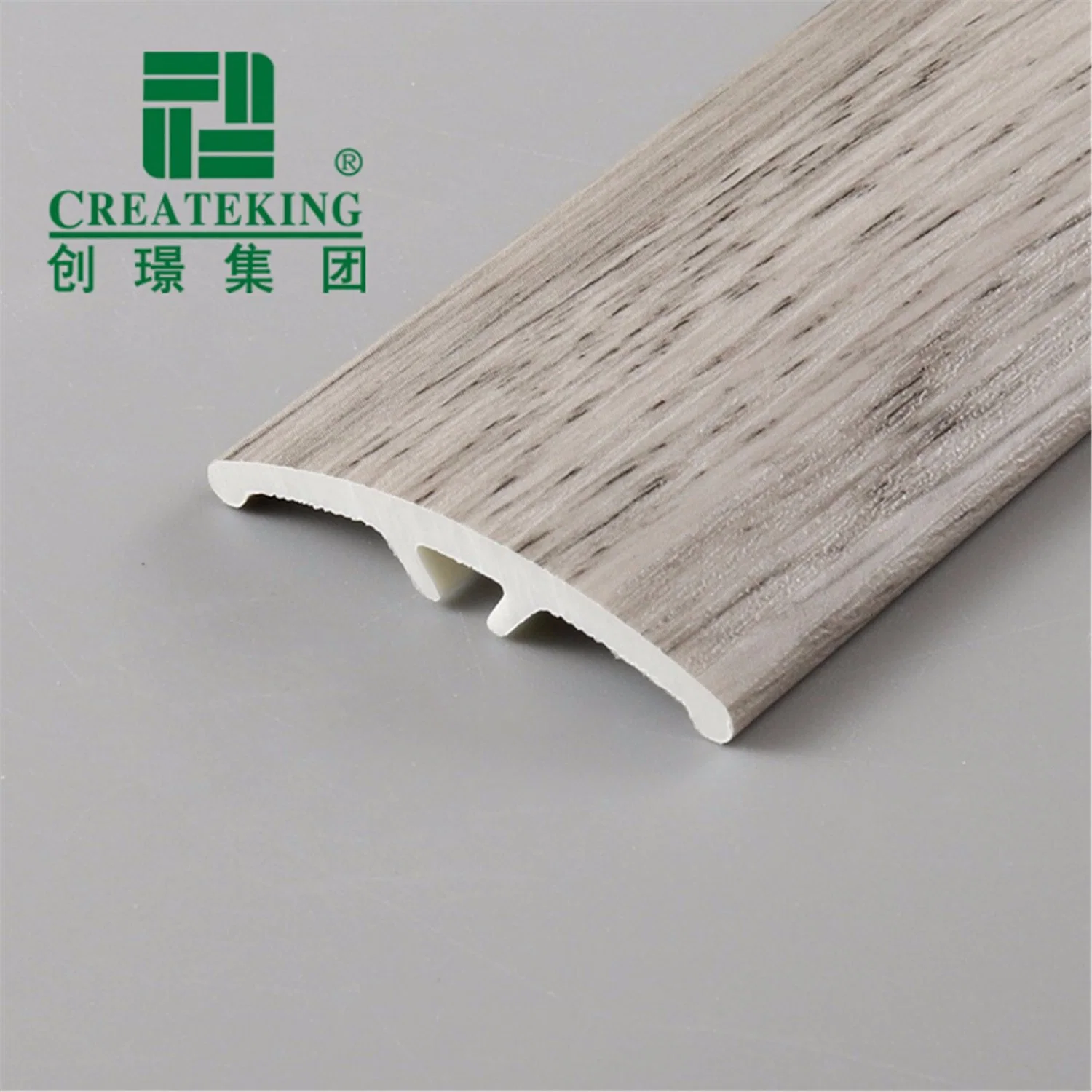 New ISO9001 Approved Walnut Createking China Aluminum Carpet Trim Acoustic Fleece Mouldings PVC Profile