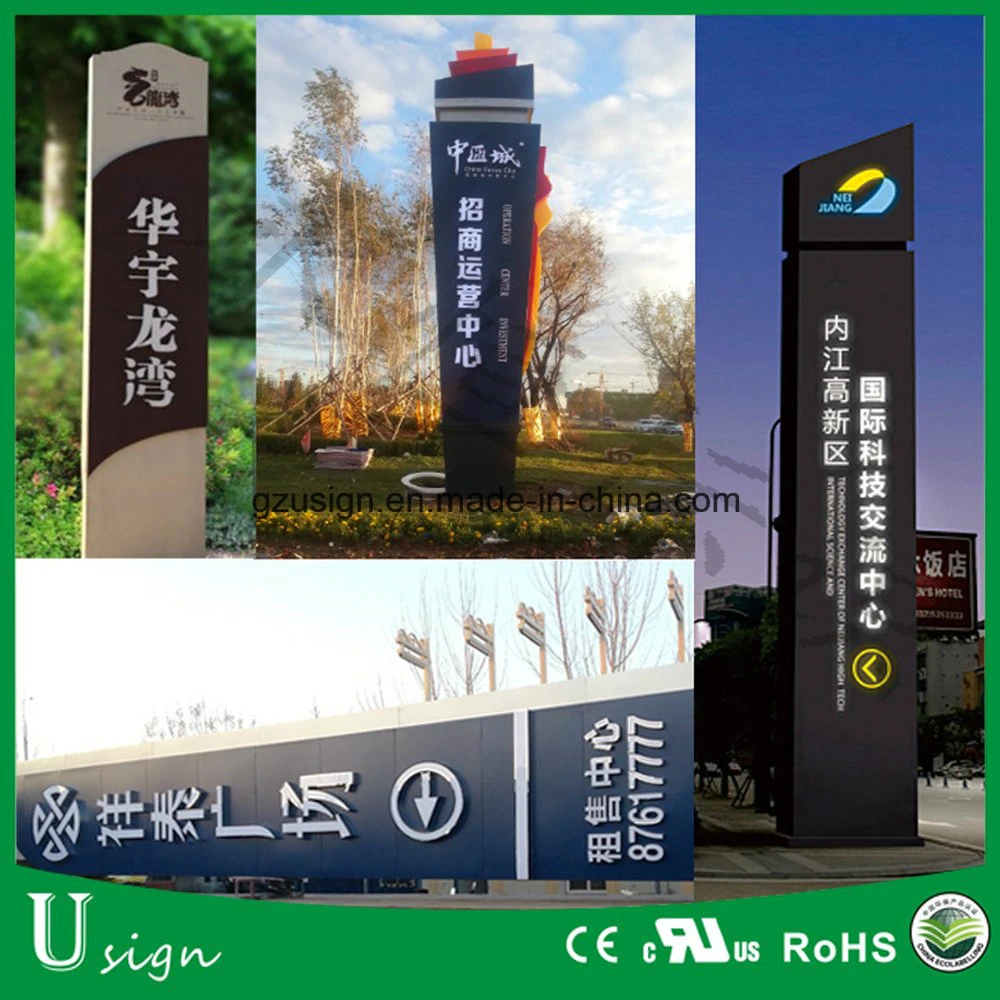 Outdoor Metal Free Standing Way Finding Pylon Sign for Restaurant Hotel