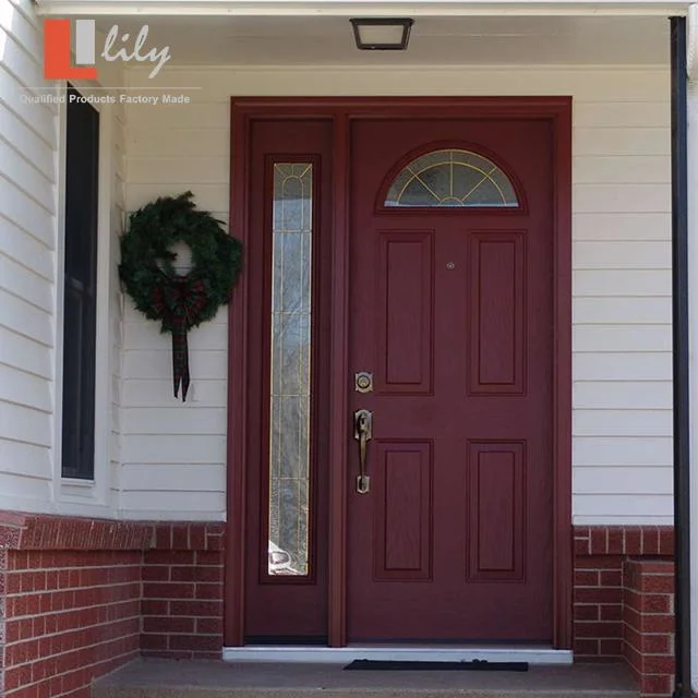 Lily Industries Fiberglass Glass Door with Mahogany