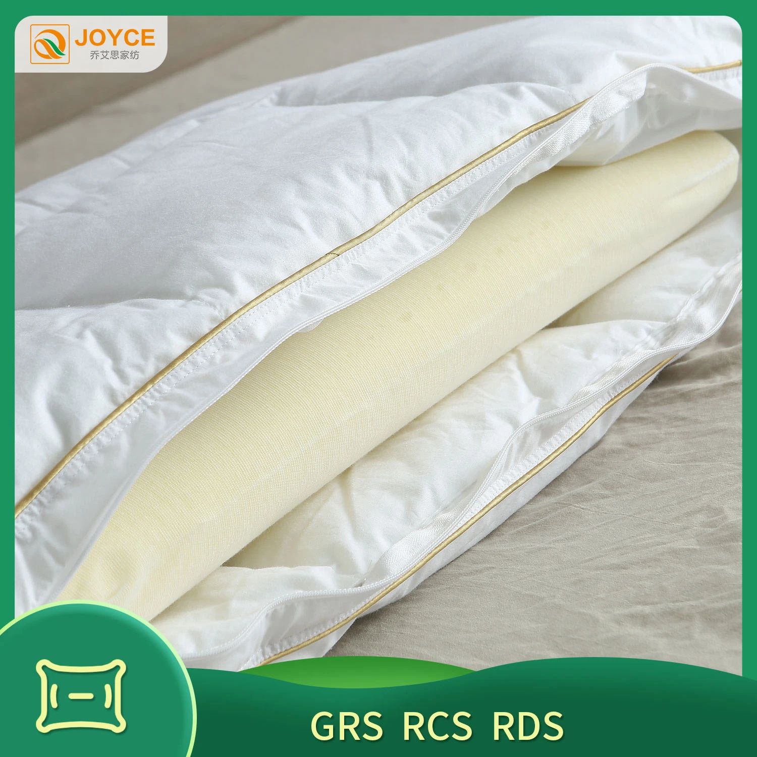 China Supplier High Level 100% Cotton Cover Pillow with Memory Foam Inside