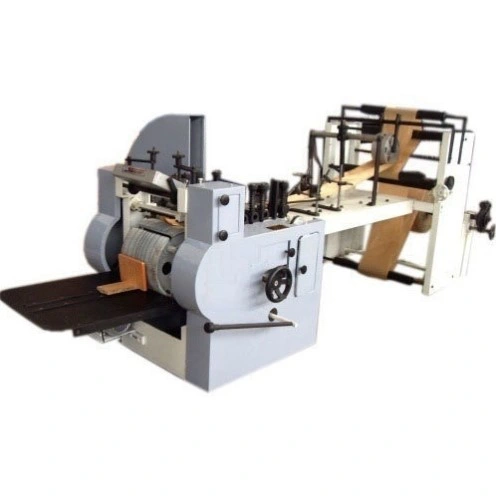 Flat/Twist Rope Handle Machine Food Brown Kraft Square Bottom Shopping Carry Paper Bag Making Machine