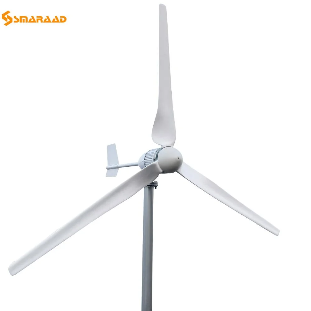 Smaraad 1,5kw 2kw 48V Wind Power Horizontale Nylon-Faserblätter Windturbine für kleine Wohnhäuser