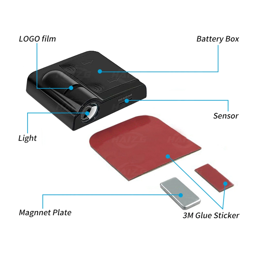 Haizg Universal Car Door Welcome Light with Wirelss Laser Logo Film