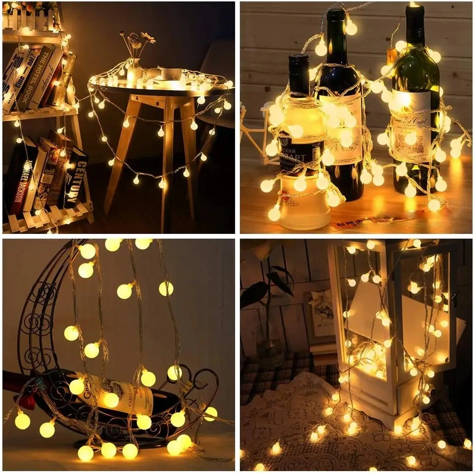 LED Globe Ball Outdoor Indoor String Lights Battery Operated Fairy Lights for Bedroom Dorm Patio Garden Christmas Party