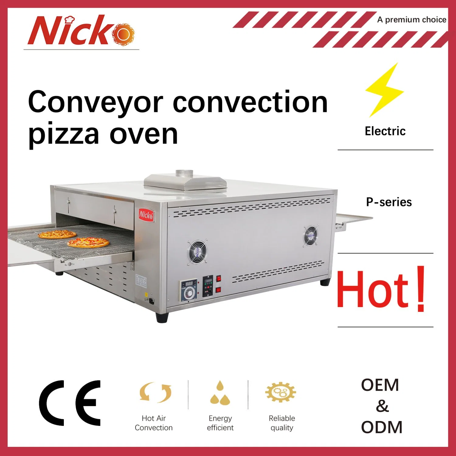 Fabricante de equipos de cocina comercial de Guangzhou Horno de pizza eléctrico de panadería de cocina eléctrica Horno de convección / Horno rotatorio / Horno de horneado / Horno de cubierta