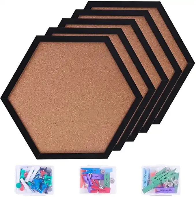 Cork Bulletin Board Hexagonal Frame Cork Decorative Display Board Cork Board